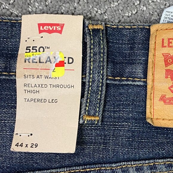 Levi's 550 Relaxed Fit Tapered Leg Jeans Men's 44 x 29 Blue Cotton 01550 2765 - Picture 6 of 14